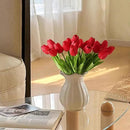 20pcs Red Artificial Tulip Fake Flower 12.9 Inch Spring Mother's Day Easter Gift for Home Kitchen Wedding Decoration by CozyNest Decor