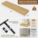 fuqing Floating Shelves for Wall, Bathroom Shelf Wall Mounted for Storage, Shelves with Invisible Bracket for Bedroom, Kitchen, Living Room, Farmhouse Small Book Shelf, 32 Inch Set of 2, Oak by CozyNest Decor