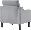 VINGLI Mid Century Modern Accent Chair, Light Grey Fabric Accent Chairs for Living Room Upholstered Armchair with Scooped Arms for Bedroom, Apartment, Studio, Office, Waiting Room by CozyNest Decor