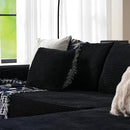 ovios 104" Cloud Sectional Couch with L-Shape Chaise,Modern Modular Sofa with Deep Seat, Upholstered Couches for Living Room Bedroom,No Assembly Required, Black (Corduroy Fabric) by CozyNest Decor