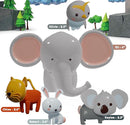 SplashEZ Animals Bath Toys for Toddlers, Mold Free Bath Toys for Kids, No Hole for Water Soft Durable Elephant Play Set for Bathtub, Pool, Shower Boys & Girls, No Mold, Ages 0-1-3-4-5-6-8 by TinyTreasures Baby Boutique