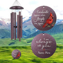 ASTARIN 36" Large Deep Tone Personalized Name Sympathy Wind Chimes, Cardinal Memorial Wind Chime for Loss of Mother Father Loved One, Bereavement Condolence Gifts Decor Outdoor Patio Garden by CozyNest Decor