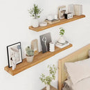 Axeman 48 inch Floating Shelves for Wall - 8'' D Live Edge Rustic Solid Elm Wood Floating Shelves Wall Mounted, Hanging Shelves with Invisible Bracket for Living Room Bedroom Kitchen, Natural by CozyNest Decor