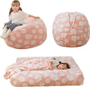 MAXYOYO Bean Bag Chair Bed for Kids, Convertible Bean Bag from Lazy Chair to Floor Bed, Fresh Cloud Design Cover, Stuffed Floor Sofa Couch for Boys and Girls, High-Density Foam Filling, Pink by CozyNest Decor