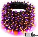 Dazzle Bright Halloween String Lights, 600 LED 196 FT Waterproof Black Wire String Lights with 8 Lighting Modes, Halloween Decorations Outdoor for Party Yard Garden Decor, Purple and Orange by CozyNest Decor