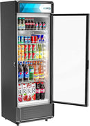 KoolMore Commercial One Glass Door Display Upright Beverage Refrigerator Cooler Merchandiser - 12 Cu. Ft [Black] (MDR-1GD-12C) by CozyNest Decor