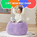 Hobestluk 2.5FT Bean Bag Chair Beanbags Small Bean Bag Chair with Filler Included Teardrop Bean Bag with Removable Cover for Bedroom Living Room (Small, Purple) by CozyNest Decor