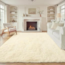 6x9 Area Rug for Living Room: Fluffy Shag Soft Washable Rugs Large Fuzzy Plush Indoor Carpet for Bedroom Nursery Playroom Kids Girls Boys Room (Cream White, 6'x9') by TinyTreasures Baby Boutique