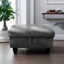 Ottoman Rectangular Storage Ottoman Bench, Flannel Footrest Stool Footstool with Lid for Living Room, Bedroom, Entryway, Black Gray, 28.5"x19"x17.5" by CozyNest Decor