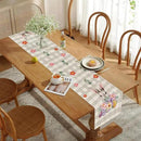 Easter Table Runner 13x72 Inch Bunny Rabbit Flowers Leaves Buffalo Plaid Eggs Seasonal Holiday Kitchen Dining Table Decoration for Indoor Kitchen Dining Home Party Decor by CozyNest Decor