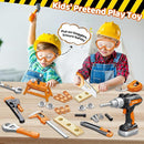 Kids Tool Set with Portable Tool Box & Electronic Toy Drill, Toddler Tool Set,Tool Play Toys Construction Tools for Kids Ages 3 4 5 6, Christmas & Birthday Gifts for Boys by TinyTreasures Baby Boutique
