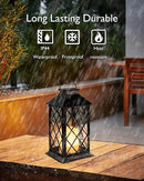 Homemory Solar Lanterns Outdoor Waterproof Hanging with Flickering Flameless Candles, 2 Pack 13'' Garden Outdoor Lantern Decorative for Patio Front Porch Backyard Balcony Cabin Outside(Antique Copper) by CozyNest Decor