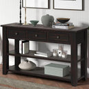 Solid Wood Console Table,Sofa Table with Storage Drawers and Bottom Shelf,Entryway Table for Entry Hallway Foyer,Fully Assembled (48.8" Distressed Black) by CozyNest Decor