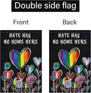 Hate Has No Home Here Pride Garden Flag 12x18 Double Sided Burlap, Small Rainbow Love Heart Gay Lesbian LGBT Pansexual Yard Sign Banner for Pride Month Porch Outdoor Decor by GreenHaven Gardens