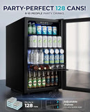 EUHOMY Beverage Refrigerator and Cooler, 128 Can Mini fridge with Glass Door, Small Refrigerator with Adjustable Shelves for Soda Beer or Wine, Home/Bar/Office, Black by CozyNest Decor