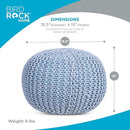 BIRDROCK HOME Round Pouf Ottoman | Cotton Braided Foot Stool with Bean Bag Filling | Boho Foot Rest for Living Room & Bedroom | Compact & Comfortable Seating, Lightweight & Soft | Soft Blue by CozyNest Decor