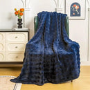 YUSOKI Luxury 3D Bubble Throw Blanket 2lb,All Ages,Home Decoration, (Navy,50 * 60inches) by CozyNest Decor