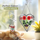 KY&BOSAM Heart Suncatcher Gift for Mom I Love You Heart Wind Chime for Windows Pressed Flower Between Heart in Glass and Metal Engraved Charm Birthday Gift for Women Mother's Day Valentine's Christmas by GreenHaven Gardens