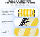 Nazhura Set of 2 Relaxing Recliners Patio Chairs Adjustable Steel Mesh Zero Gravity Lounge Chair Beach Chairs with Pillow and Cup Holder (Yellow Stripe) by CozyNest Decor