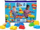 MEGA BLOKS First Builders Toddler Blocks Toys Set, Deluxe Building Bag with 150 Pieces and Storage, Blue, Ages 1+ Years by TinyTreasures Baby Boutique