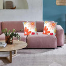 Embroidered Decorative Throw Pillow Cover, 18"x18" Set of 2, Farmhouse Pillowcase Pink Red Flower Knit Pattern Cotton Canvas Cushion Case Square Floral Pillow Case for Sofa Couch Bed Living Room… by CozyNest Decor