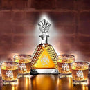 Personalized Triangle Whiskey Decanter Set for Men 650ml Luxury Gift for Groomsman, Liquor Decanters with 2 or 4 Glasses for Birthday, Retirement, Weddings - 24 Engraved Design Options by CozyNest Decor