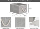 StorageWorks Storage Baskets for Shelves, Foldable Fabric Closet Storage Bins with Handles, Fabric Storage Bins Clothes Organizer, Gray, 3-Pack, Small by TinyTreasures Baby Boutique