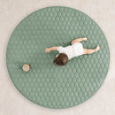 Comfy Cubs Round Kids Play Mat - Large 60 inches Soft Quilted Baby Floor Mat with Non-Slip Bottom - Plush Design for Toddlers' Playtime and Relaxation - Comfortable and Durable - Fern by TinyTreasures Baby Boutique