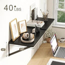 Fun Memories Black Floating Shelves 18 Inch Long, Rustic Floating Shelf with Brackets, 10 Inch Deep Wall Shelves, Black Bathroom Shelves, 18 x 10 Storage Shelf for Kitchen, Living Room, Set of 2 by CozyNest Decor