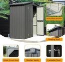 Domi Outdoor Storage Shed 5.7' x 3’, Metal Garden Shed with Galvanized Steel Frame for Bike, Tools, Lawn Mowers, Pool Toys, Outdoor Storage Cabinet with Lockable Door for Garden Lawn Patio (Dark Grey) by GreenHaven Gardens