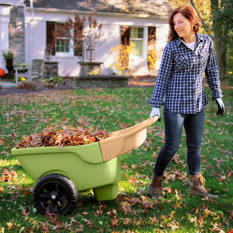 Simplay3 Easy Haul Wheelbarrow with Garden Tool Storage Tray, Durable Heavy-Duty Plastic Wheelbarrow with Large Easy Turn Wheels - Green, Made in USA…, photo 5 of 6
