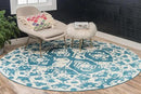 Unique Loom Rosso Collection Vintage Traditional Distressed Blue Round Rug (8' 0 x 8' 0) by CozyNest Decor