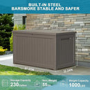 230 Gallon Resin Deck Box, Lockable Patio Outdoor Storage Box for Furniture, Garden Tools and Tools Storage, Waterproof Outside Storage Boxes - Grey by GreenHaven Gardens