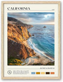 HesenDot Natural OAK Wood Coastal California Refers Framed Wall Art,12x16in Natural Seascape Canvas Wall Print,Classic Urban Landmark Wall Decor for Living Room,Bedroom,Office Gallery Gifts Set of 1 by CozyNest Decor
