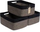 Large Storage Baskets for Shelves, Closet Organizers Bins for Clothes Blanket Towels, Baby Nursery, Toy Baskets Box, Woven Rope Baskets, 17 x 13 x 7.5”, 3 Packs Woven Brown by CozyNest Decor