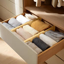 VaeFae 3 Pack Bamboo Drawer Dividers, 4" High Adjustable 11.9-17.1" Clothes Drawer Organizers, Expandable Separators for Bedroom/Bathroom/Kitchen/Office Storage by TinyTreasures Baby Boutique