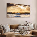 Framed Sunset Ocean Wall Art - Canvas Wall Decor Glow Sea Scene Nature Landscape Prints Sunset Over the Ocean Painting Artwork Living Room Bedroom Office Home 24" x 48" by CozyNest Decor