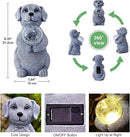 Solar Dog Garden Statues - 8.4 "Dog Decor with Gazing Ball Solar LED Lights, Unique Gifts for Mom Grandma Birthdays & Dog Lovers, Outdoor Decor for Outside Lawn Porch Patio (Gray) by GreenHaven Gardens