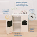ECR4Kids Play Kitchen Stove, Wooden Playset, White Wash by TinyTreasures Baby Boutique