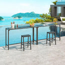 ODK 55 Inch Outdoor Bar Table, Patio Counter Bar Height Table with Weather Resistant Waterproof Top for Garden, Hot Tub, Yard, Balcony, Poolside, Indoor (Black) by CozyNest Decor