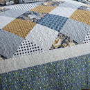 NEWLAKE Quilt Bedspread Sets-Checkered Floral Reversible Coverlet Set,Queen Size by CozyNest Decor