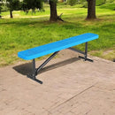 48" L Outdoor Steel Flat Bench, Heavy Duty Metal Park Bench for Outside, Expanded Metal, Commercial Benches Mesh Bench for Shopping Mall, Store, Lawn, Park, Patio, Deck, Garden (Blue, 6FT) by GreenHaven Gardens