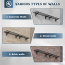 2 Pack Heavy Duty Garage Wall Shelving Set (1x4ft), Wall Mounted Garage Shelves 500lbs Capacity, 12"x48" Shelf Storage Rack Floating Shelves, Black by GreenHaven Gardens