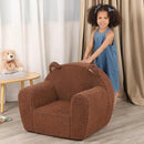 Comfy Toddler Chair, Cuddly Sherpa Teddy Bear Kids Sofa, High Back Kids Reading Chair for Boys and Girls, Brown by CozyNest Decor