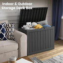 45 Outdoor Storage Box, Waterproof Resin Deck Box with Side Handles, Lockable Outdoor Bench for Indoor & Outdoor Use, Storage Bin for Patio Cushions, Garden Tools, Package Delivery, Black by CozyNest Decor