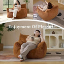 Giant Plush Bean Bag Chair for Adults with Armrests - Oversized Comfy Orange Beanbag Lounge Lazy Floor Sofa Accent Chair for Living Room, Bedroom & Dorm, Cozy Fluffy Single Cloud Mini Couch by CozyNest Decor