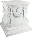 Design Toscano Lion of Florence Sentinel Statue (13 Inches Wide, 21 Inches Deep, 28 Inches High) and Classic Statuary Garden Plinth Base Riser, Large (15 Inches Wide,14 Inches Deep,15 Inches High) by CozyNest Decor