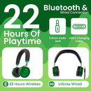 Puro Sound Labs JuniorJam Plus Volume-Limiting Wireless Bluetooth Headphones for Kids, Secure Audio with Adjustable On-Ear Design, 22-Hour Battery, Ideal for Tablets, Smartphones & PCs - Green by TinyTreasures Baby Boutique
