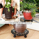 2 Packs 14 Inch Rolling Plant Stand with Wheels Metal Plant Caddy with Wheels Heavy Duty Round Plant Stand Indoor Iron Plants Rollers for Plants, Plant Dolly with Plant Saucers by GreenHaven Gardens