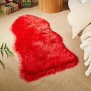AMTOVO Faux Fur Rug, Red Area Rug, Fluffy Sheepskin Rug, Fuzzy Ultra Soft 2 x 4 ft Shag Rugs for Bedroom Sofa Throw Cushion Room Decor, Sheepskin by CozyNest Decor